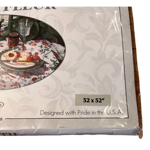 Vintage WC Designs 1992 Belle Fleur Tablecloth *NEW* 100% Cotton 52 x 52" USA - Picture 5 of 5